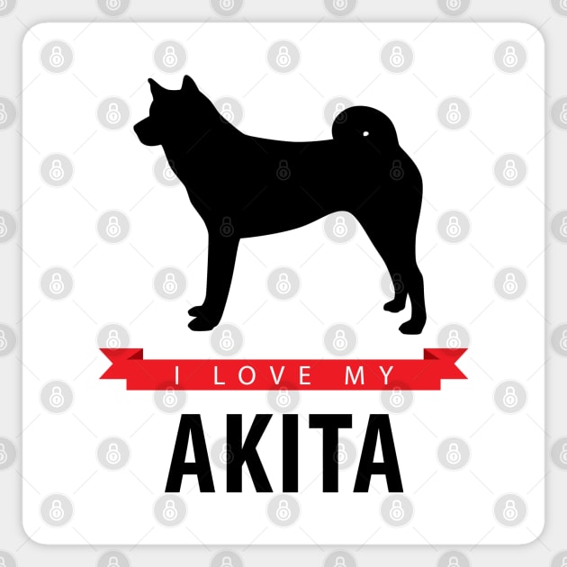 I Love My Akita Sticker by millersye